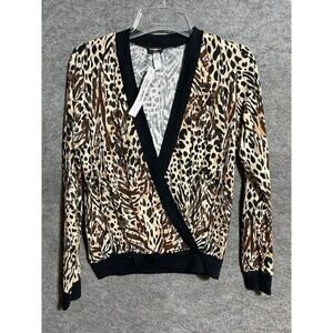 Cosabella Pajama Top Sz S Leopard Print Quiet Luxury Soft Glam Loungewear Chic